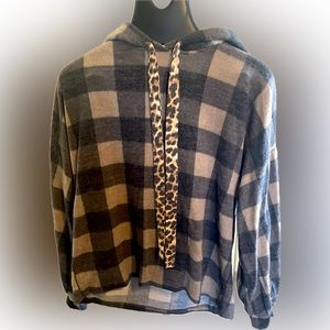 7th Ray, TAGS STILL ON - never been worn, Small, Knit Hoodie Check